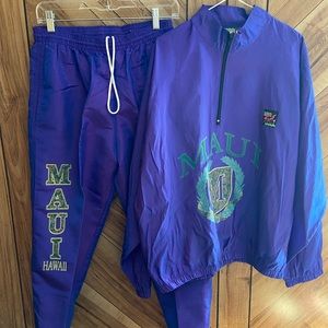 Surf Style “Maui” logo Purple Track Suit Size Medium